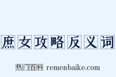 庶女攻略反义词是什么意思的图片